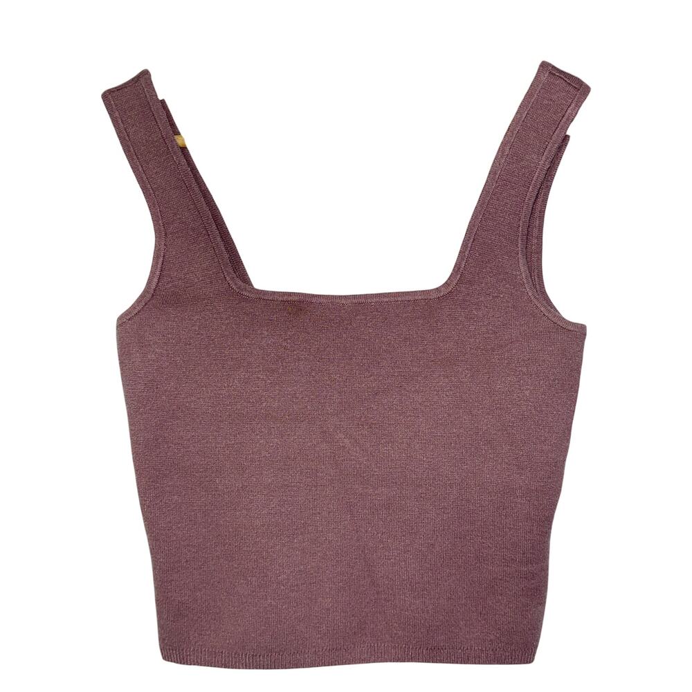 Abercrombie & Fitch Soft AF Brown Knit Square Neck Casual Tank Top Womens Size S
